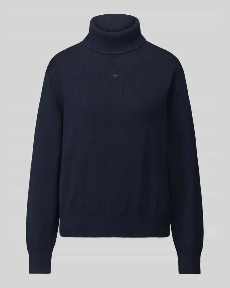 Tommy Hilfiger Regular Fit Rollkragenpullover aus reiner Baumwolle Marine