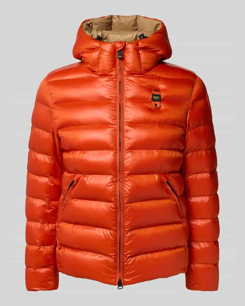 Blauer Steppjacke mit Zweiwege-Reißverschluss Modell 'ADAMS Orange
