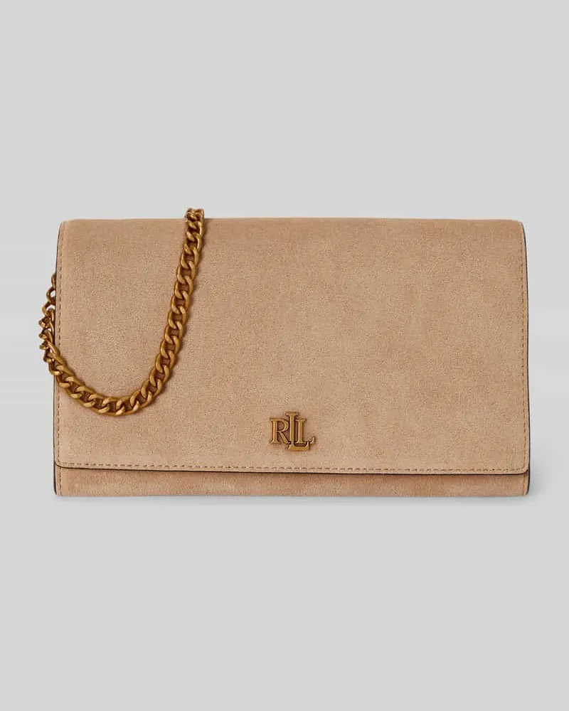Ralph Lauren Umhängetasche aus echtem Leder mit abnehmbarer Schulterkette Beige
