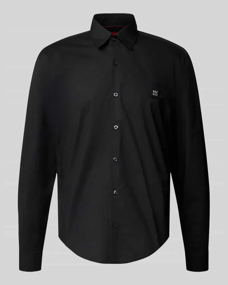 HUGO BOSS Freizeithemd mit Knopfleiste Modell 'Ermo Black