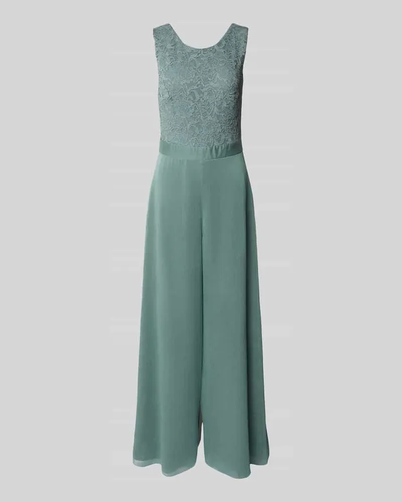 Swing Jumpsuit mit weitem Bein und Spitzenbesatz Lind