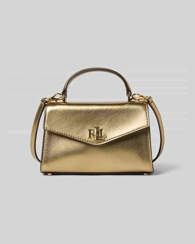 Ralph Lauren Handtasche mit Label-Applikation und Schulterriemen Gold