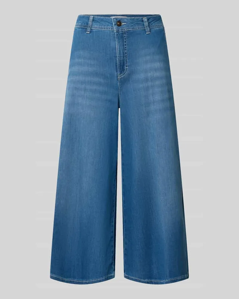 MAC Jeans Wide Fit Jeans in verkürzter Passform Modell 'Ella Blau