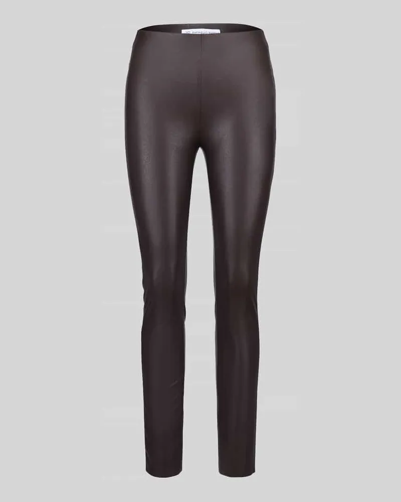 RAFFAELLO ROSSI  Slim Fit Kunstlederhose aus Viskose-Mix Modell 'RESA Dunkelbraun