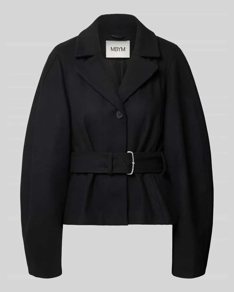 mbyM Kurzmantel mit Taillengürtel Modell 'Siana-M Black