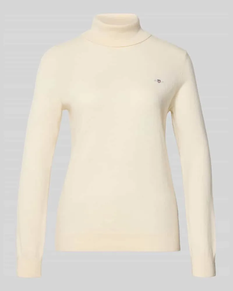 Gant Regular Fit Rollkragenpullover aus Woll-Mix Modell 'Extrafine Offwhite
