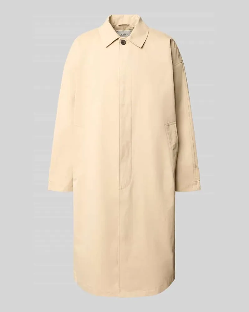 LES DEUX Mantel mit verdeckter Knopfleiste und Eingrifftaschen Beige