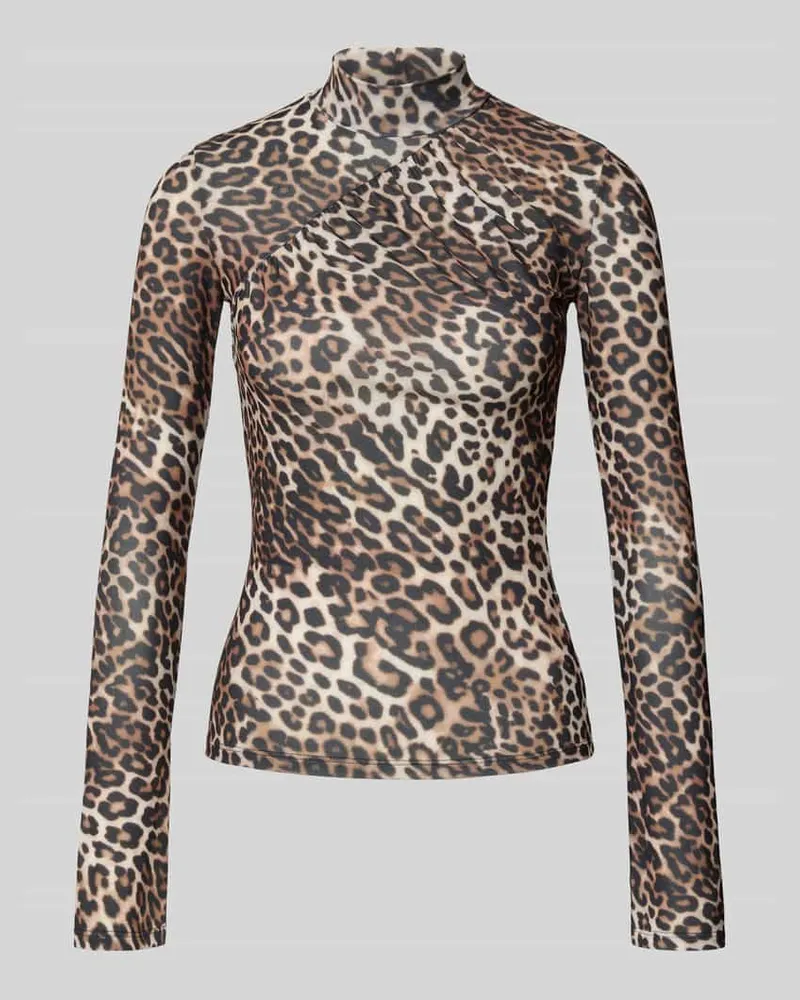 HUGO BOSS Slim Fit Top mit Stehkragen Modell 'DARDONNAY Hellbraun