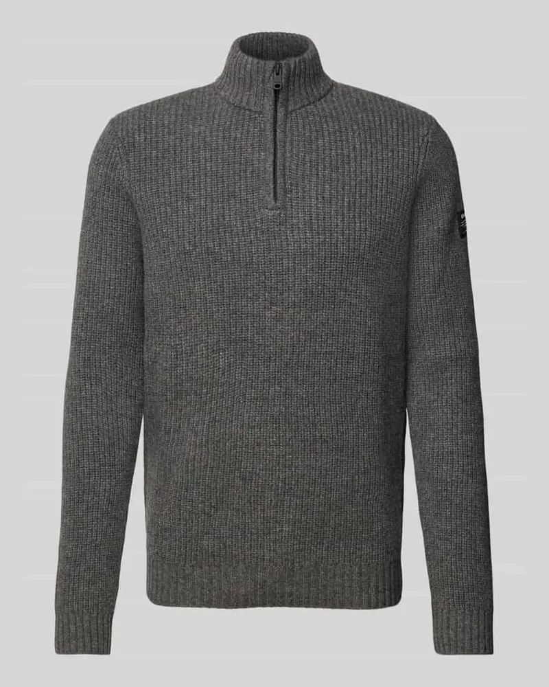 ECOALF Strickpullover mit Stehkragen Modell 'DRAGOALF Mittelgrau