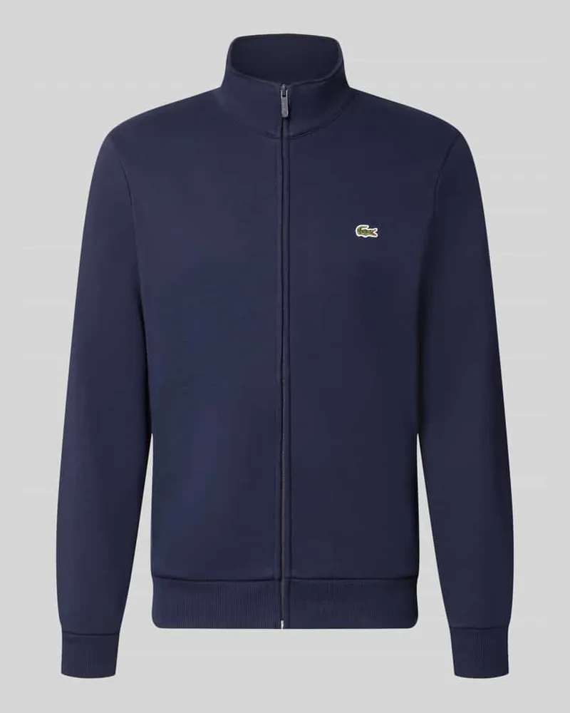 Lacoste Regular Fit Sweatjacke aus Baumwoll-Mix Dunkelblau