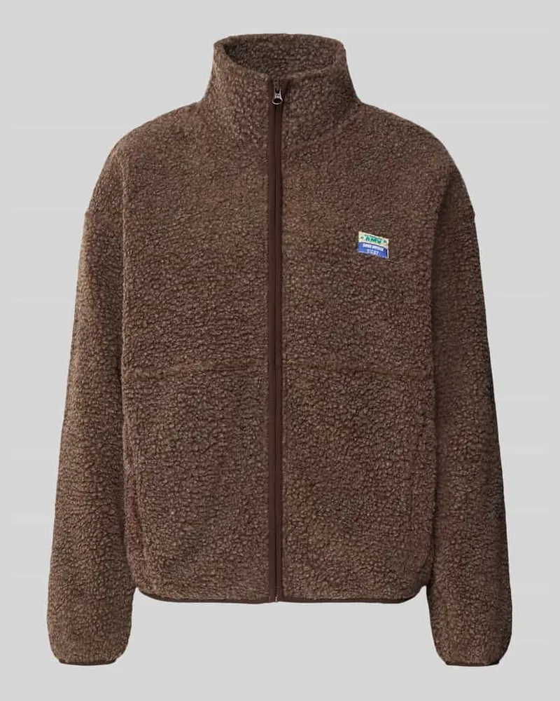 American Vintage Regular Fit Jacke aus Teddyfell Modell 'Hoktown Dunkelbraun