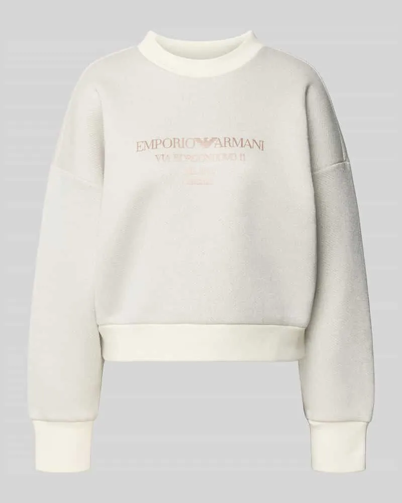 Emporio Armani Oversized Sweatshirt mit gerippten Abschlüssen Hellgrau