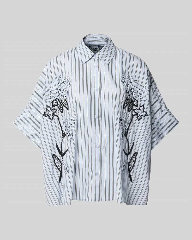 Essentiel Oversized Kurzarmbluse aus reiner Baumwolle Modell 'JONKOE Hellblau