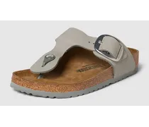 Sandalen mit Dornschließen in metallic