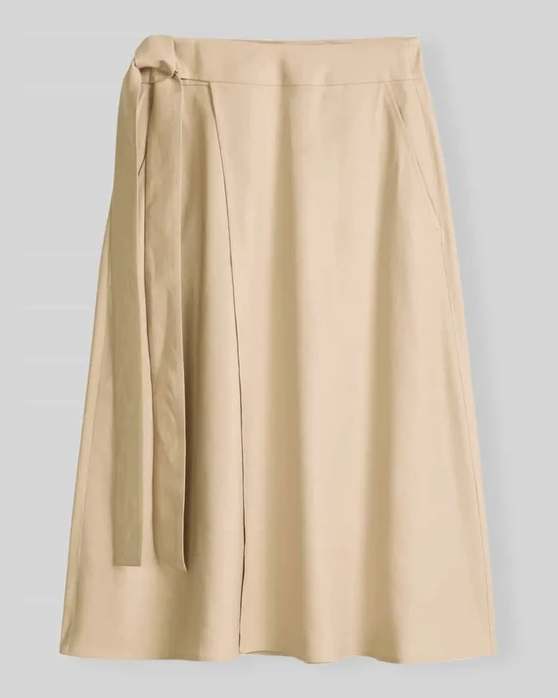 Marc O'Polo Regular Fit Midi-Rock aus Leinen-Mix Sand