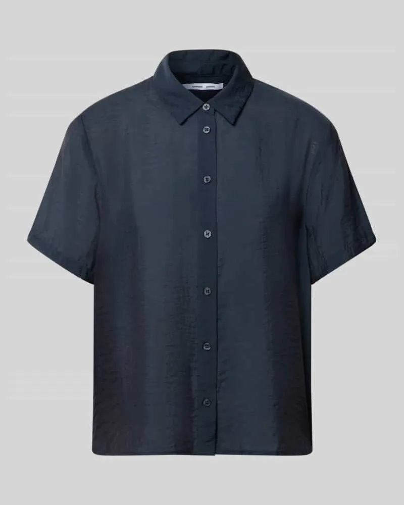 Samsøe & Samsøe Relaxed Fit Bluse aus Modal-Mix mit Seiden-Anteil Modell 'MINA Marine