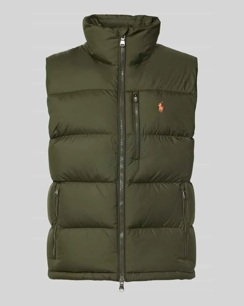Ralph Lauren Regular Fit Weste mit Logo-Stitching Oliv