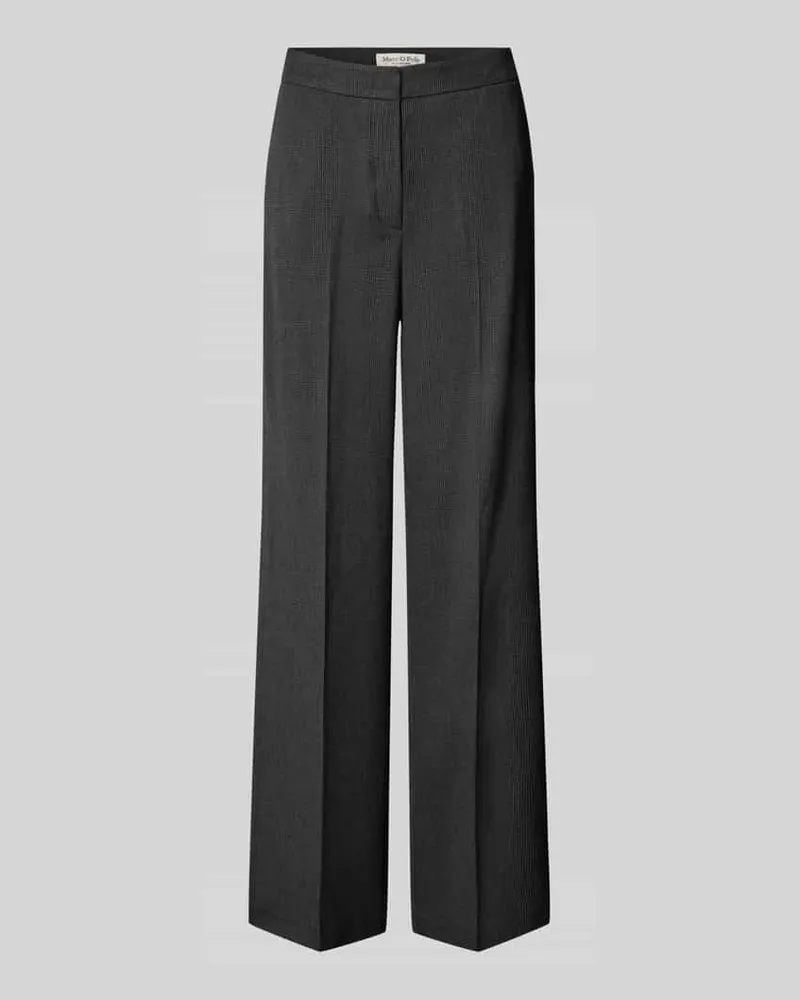 Marc O'Polo Weite Hose mit Allover-Muster Dunkelgrau