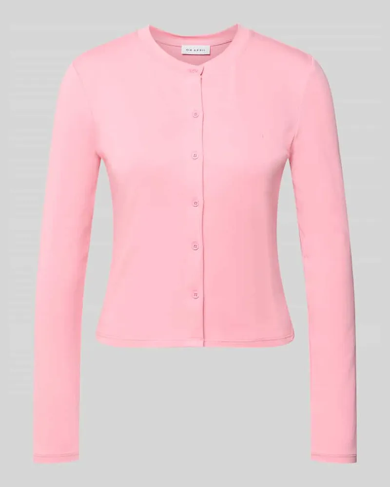 OH APRIL Cardigan mit Label-Stitching Modell 'Tima Rosa