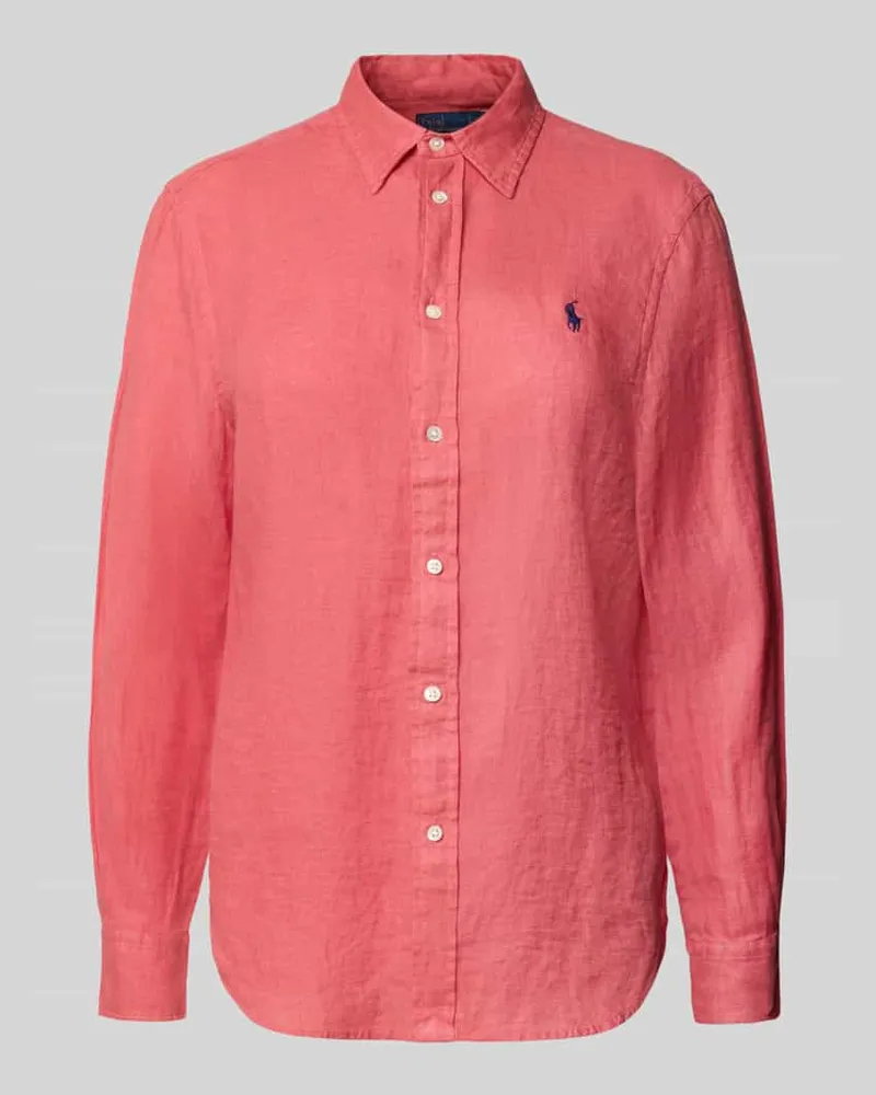 Ralph Lauren Hemdbluse aus reinem Leinen Rot