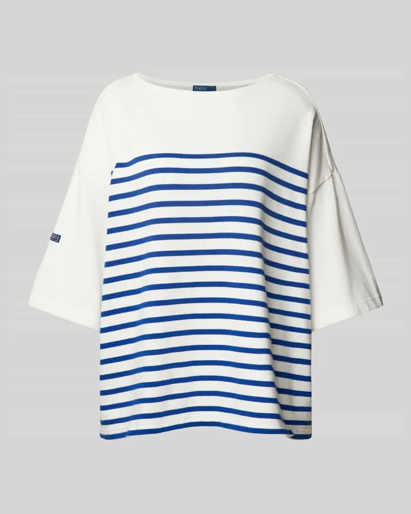 Ralph Lauren Oversized Strickpullover mit 3/4-Ärmel Dunkelblau
