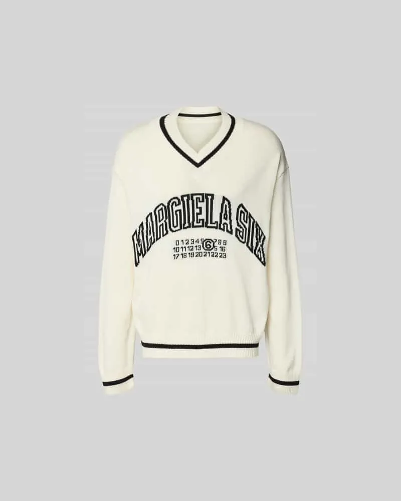 Maison Margiela Pullover in Strick-Optik Weiss