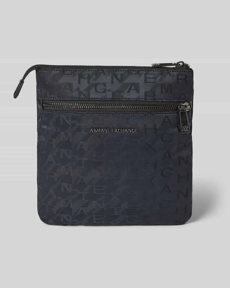 Armani Exchange Umhängetasche mit Logo-Muster und Label-Applikation Marine
