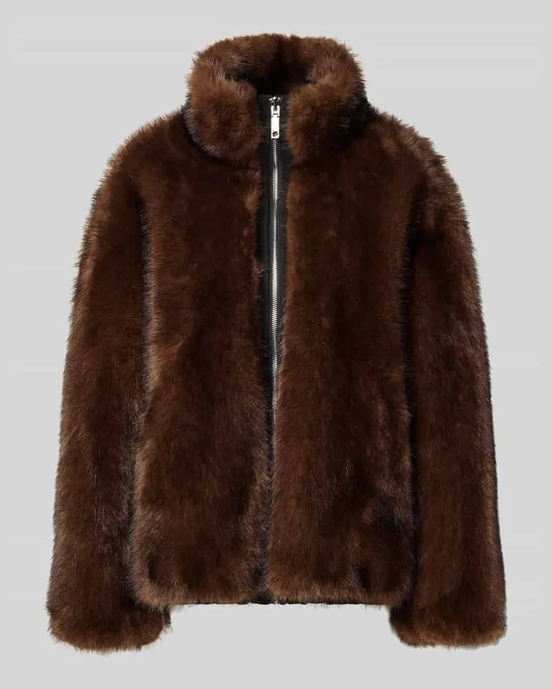 MAX&Co. Regular Fit Webpelzjacke mit seitlichen Eingrifftaschen Modell 'AZOTO Hazel