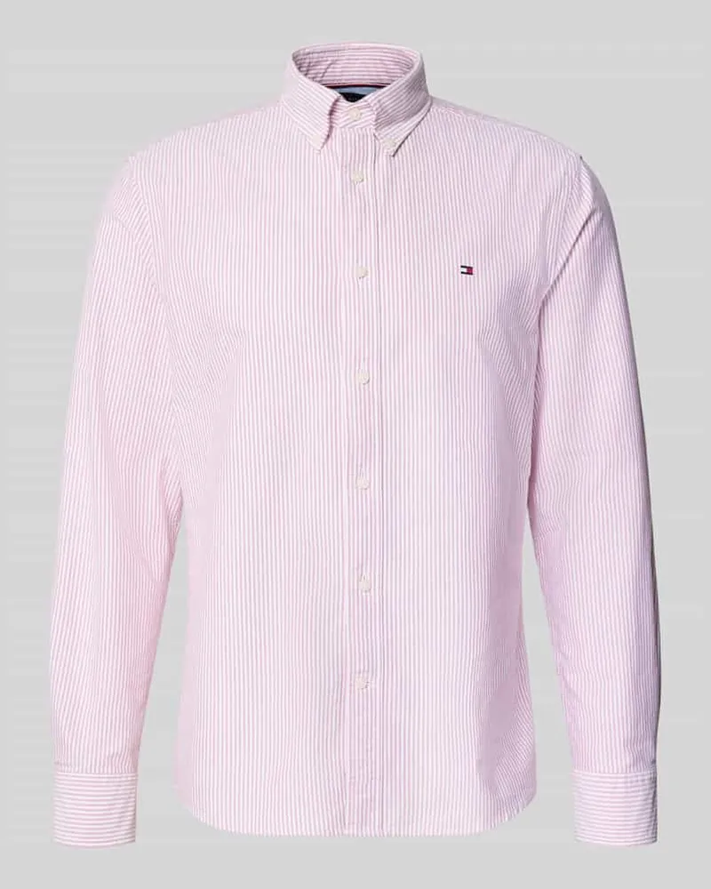 Tommy Hilfiger Regular Fit Businesshemd aus reiner Baumwolle Rot
