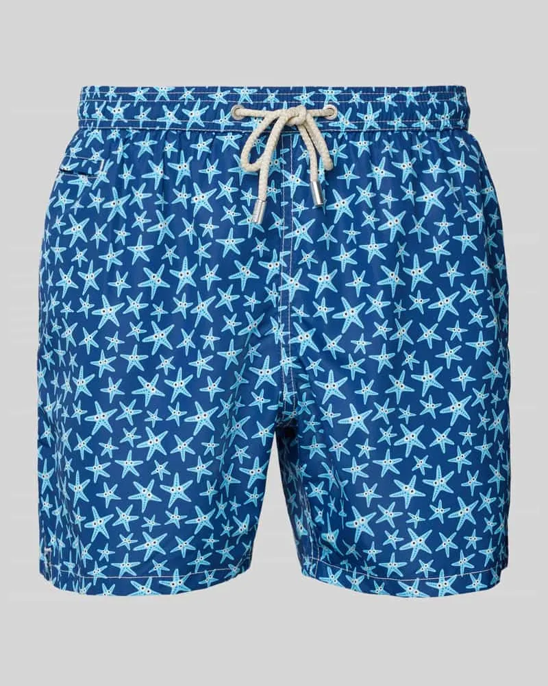 MC2 Saint Barth Regular Fit Badeshorts mit Leistentasche Blau