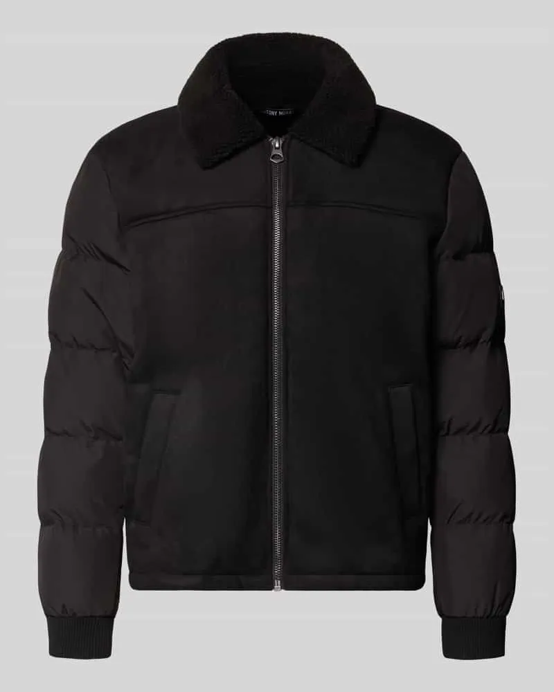 Antony Morato Steppjacke mit Kragen aus Teddyfell Black