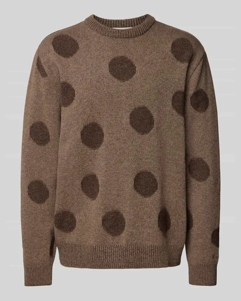 forét Strickpullover mit Rundhalsausschnitt Modell 'CIRCLE Mittelbraun