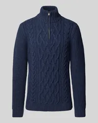 Superdry. Strickpullover mit Zopfmuster Modell 'Jacob Blau