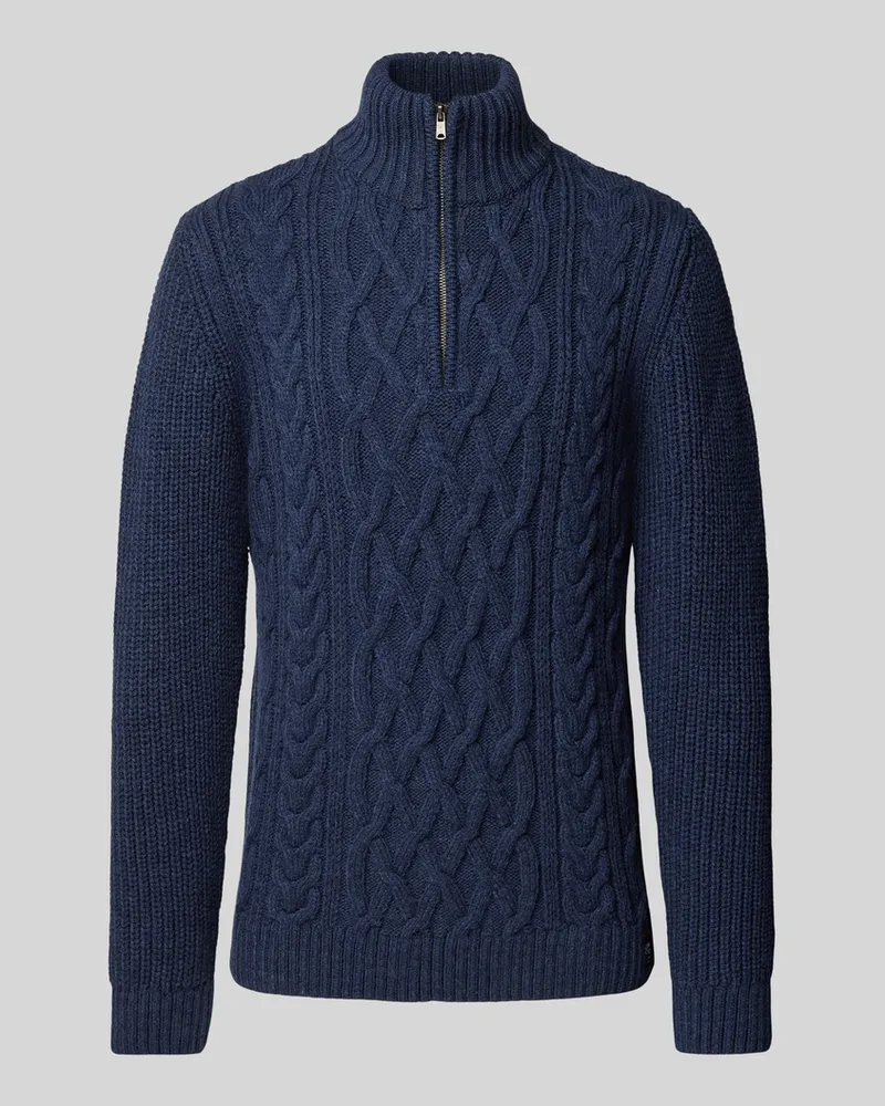 Superdry. Strickpullover mit Zopfmuster Modell 'Jacob Blau