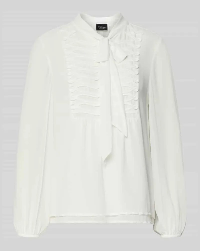 S.Oliver Longline Langarmbluse mit Schluppe Weiss