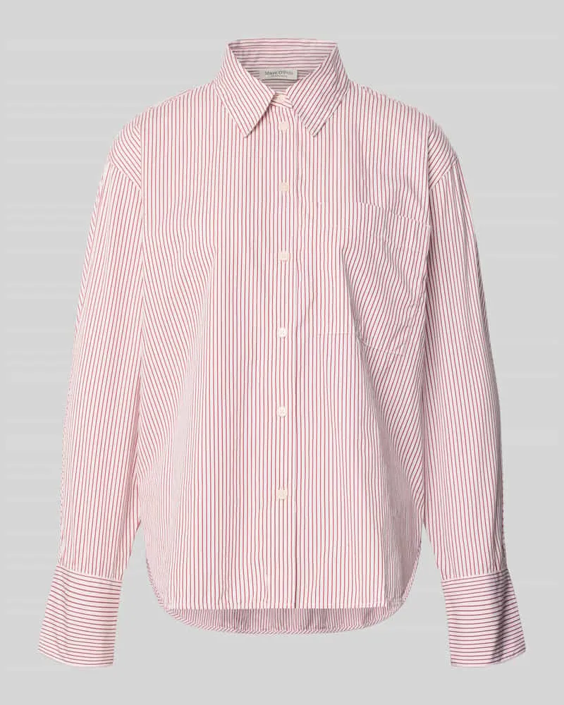 Marc O'Polo Regular Fit Hemdbluse aus reiner Baumwolle Rot