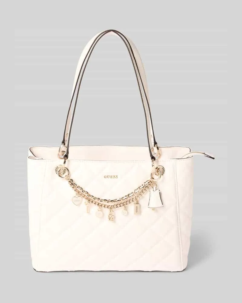 Guess Umhängetasche mit Ketten-Detail Modell 'LIBBY NOEL TOTE Offwhite