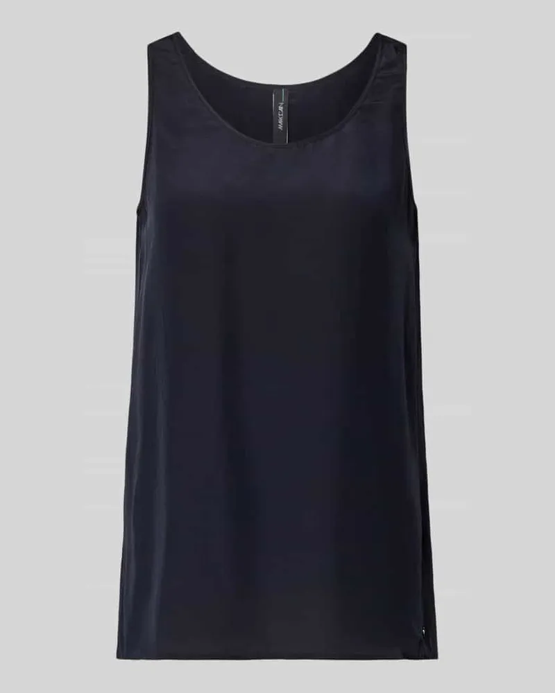 Marc Cain Blusenshirt mit Rundhalsausschnitt und Label-Detail Marine