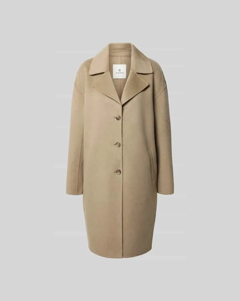 Anine Bing Relaxed Fit Mantel aus Lanawoll-Mix Beige