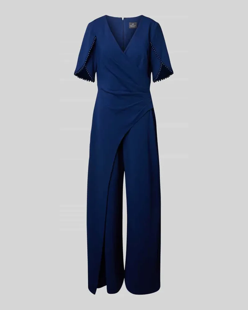 Adrianna Papell Jumpsuit in Wickel-Optik mit Perlen Marine