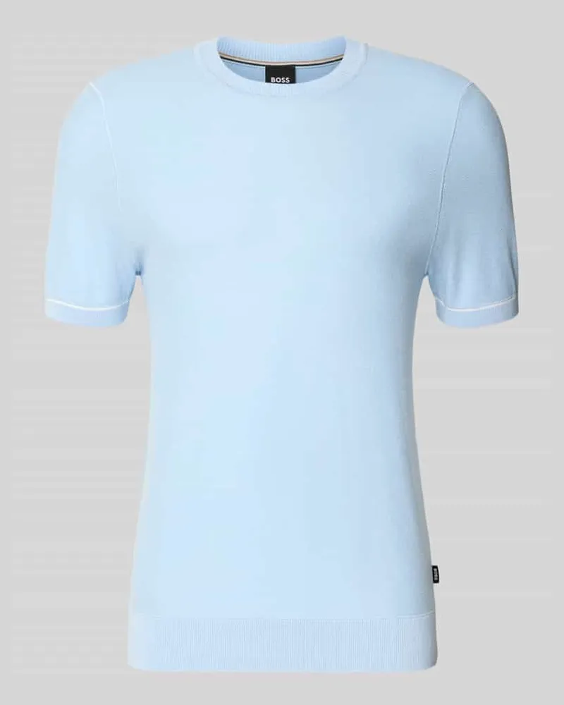 HUGO BOSS Regular Fit T-Shirt aus Strick Modell 'H-NALON Hellblau