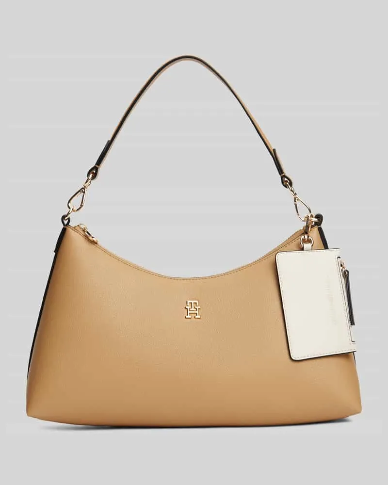 Tommy Hilfiger Henkeltasche in Leder-Optik Modell 'TH ICON SHOULDER BAG Beige