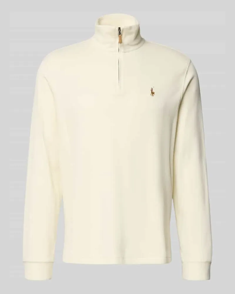 Ralph Lauren Sweatshirt mit Stehkragen Ecru