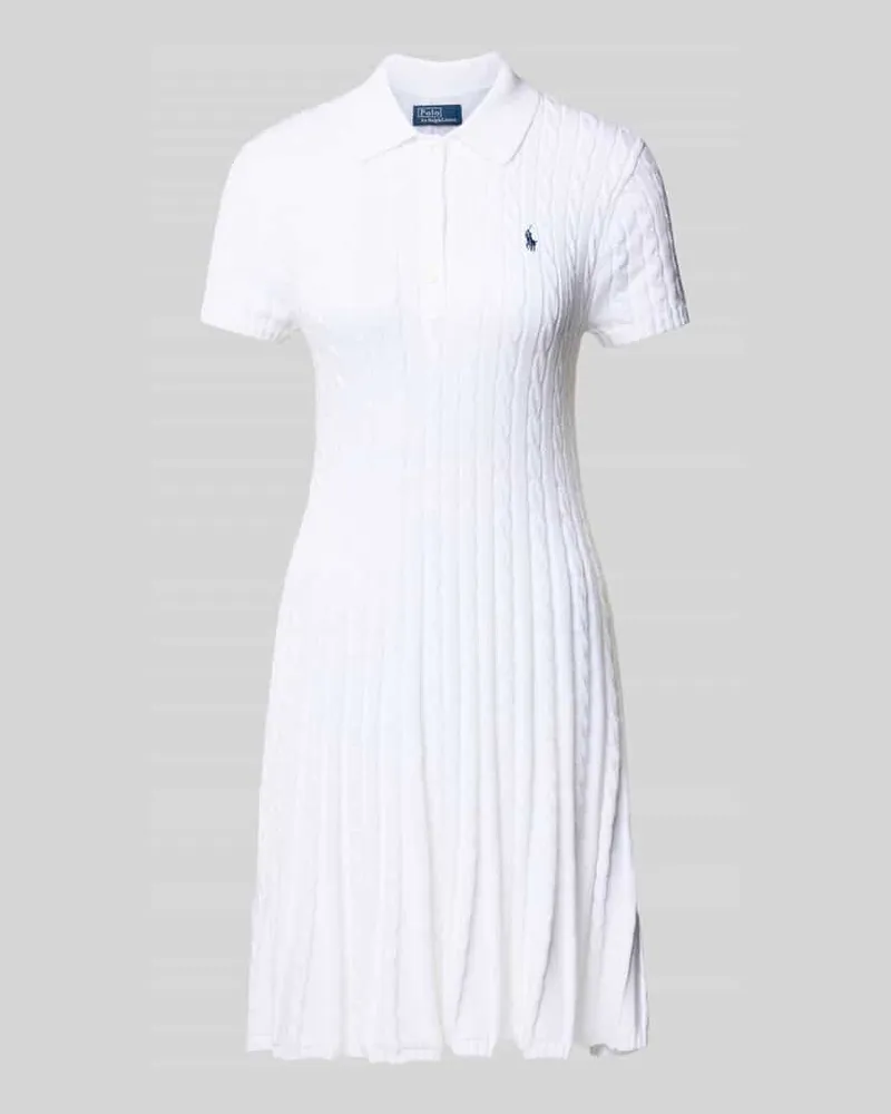 Ralph Lauren Minikleid mit Zopfmuster Weiss