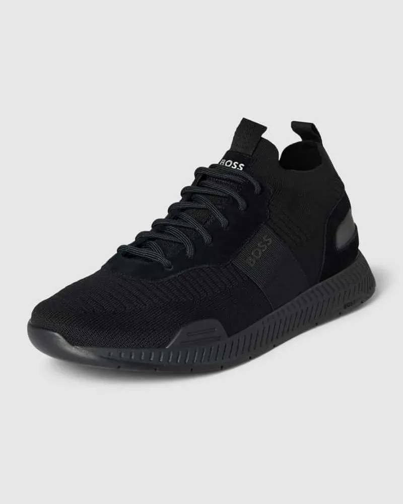 HUGO BOSS Sneaker mit Label-Details Modell 'Titanium_Runn Black