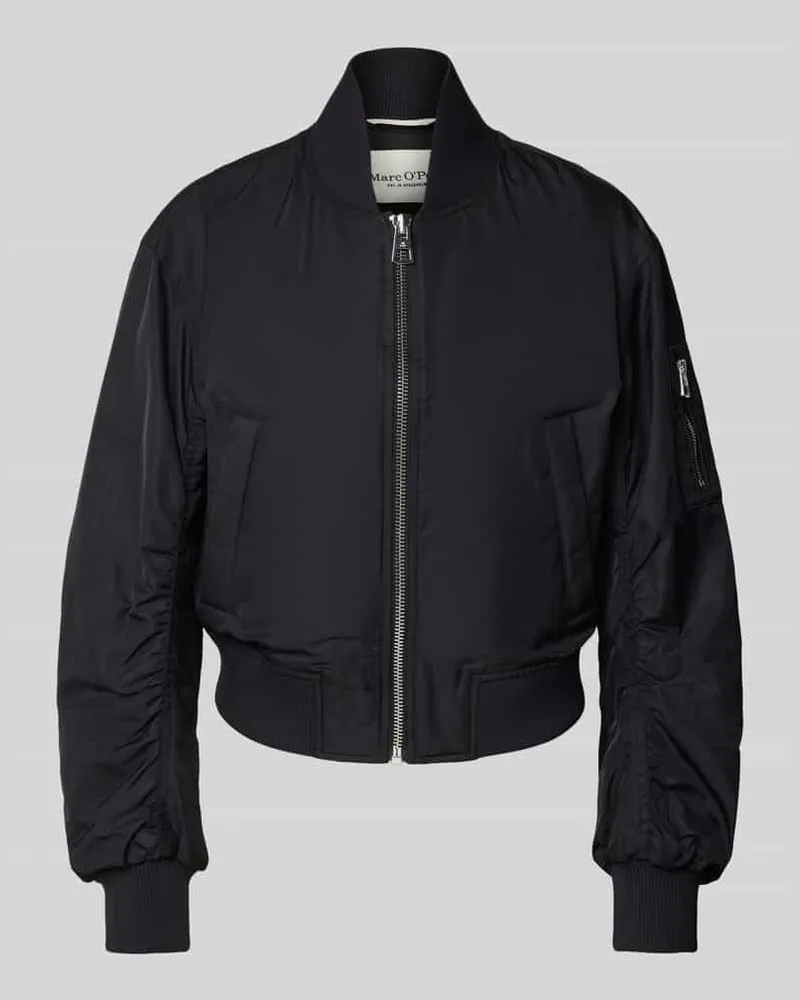 Marc O'Polo Relaxed Fit Bomberjacke mit gerippten Abschlüssen Black