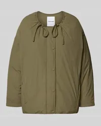 Yves Salomon Steppjacke mit Rundhalsausschnitt Khaki