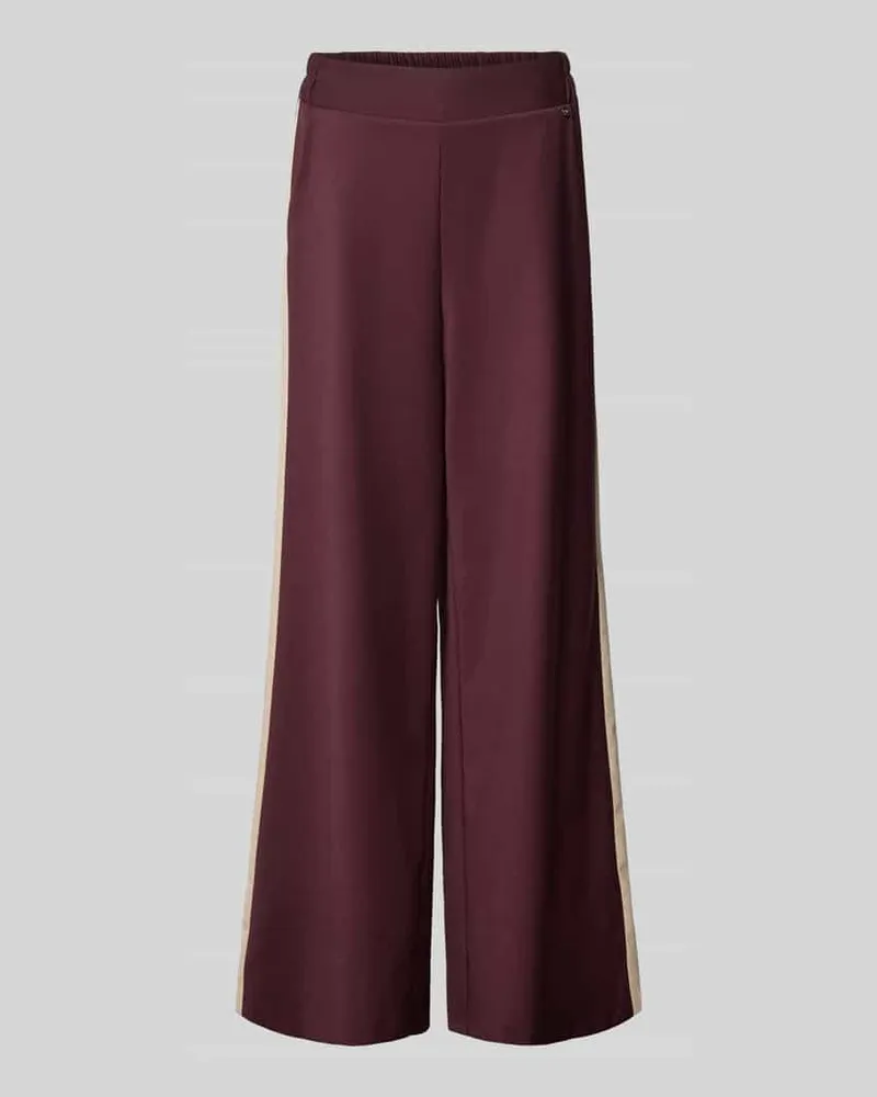 Rinascimento Stoffhose mit weitem Bein und elastischem Bund Bordeaux