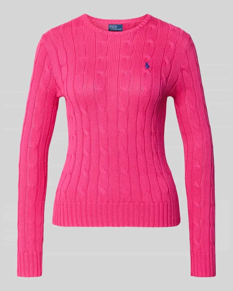 Ralph Lauren Strickpullover mit Zopfmuster Modell 'JULIANNA Pink