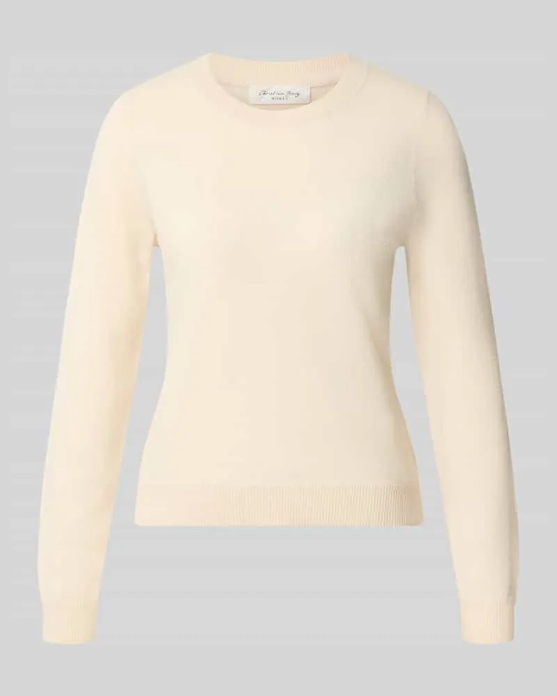 Christian Berg Slim Fit Strickpullover aus reinem Kaschmir Offwhite